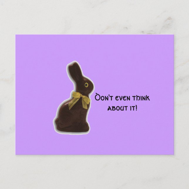 Chocolate Easter Bunny with Attitude Holiday Postcard (Front)