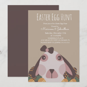 Chocolate Easter Eggs Bunny Egg Hunt Invitation