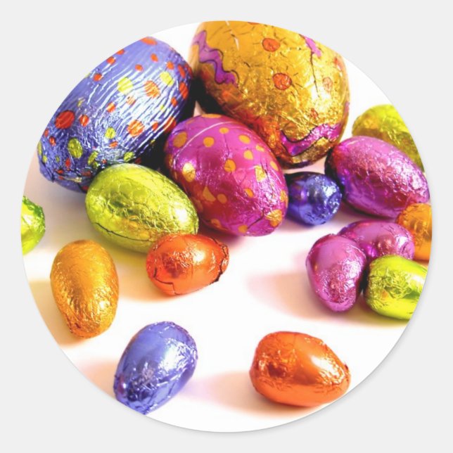 Chocolate Easter Eggs for the Holidays Classic Round Sticker (Front)