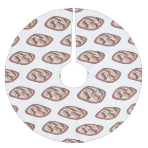 Chocolate eclair cartoon illustration brushed polyester tree skirt