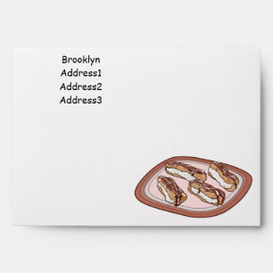 Chocolate eclair cartoon illustration envelope
