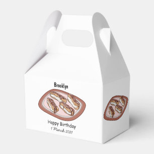 Chocolate eclair cartoon illustration favour box