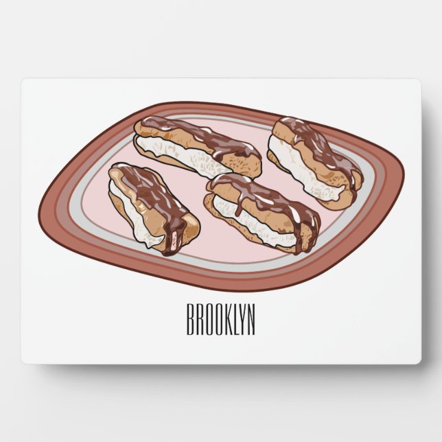 Chocolate eclair cartoon illustration  plaque (Front)