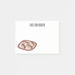 Chocolate eclair cartoon illustration post-it notes