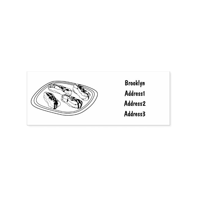 Chocolate eclair cartoon illustration rubber stamp (Imprint)