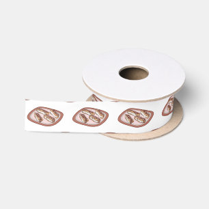 Chocolate eclair cartoon illustration satin ribbon