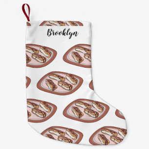 Chocolate eclair cartoon illustration small christmas stocking