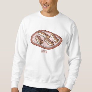 Chocolate eclair cartoon illustration sweatshirt