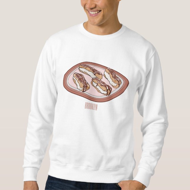 Chocolate eclair cartoon illustration  sweatshirt (Front)