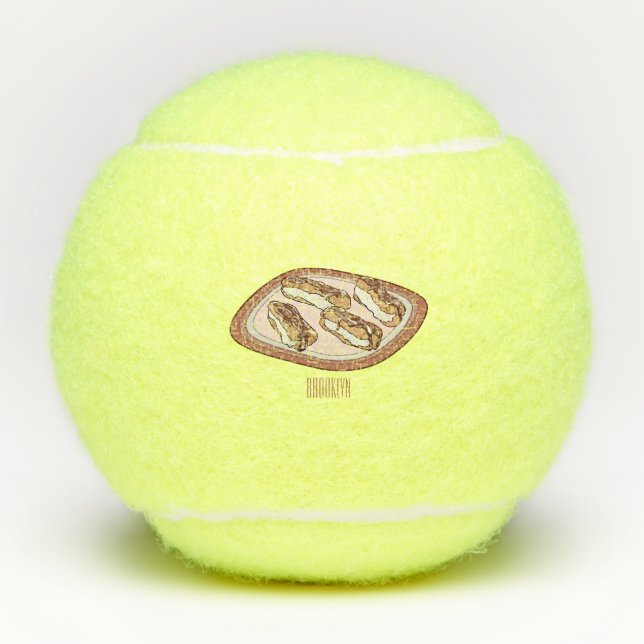Chocolate eclair cartoon illustration  tennis balls (Front)