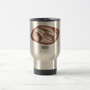Chocolate eclair cartoon illustration   travel mug