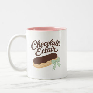 Chocolate Éclair - Coquette Pastel Dessert Two-Tone Coffee Mug