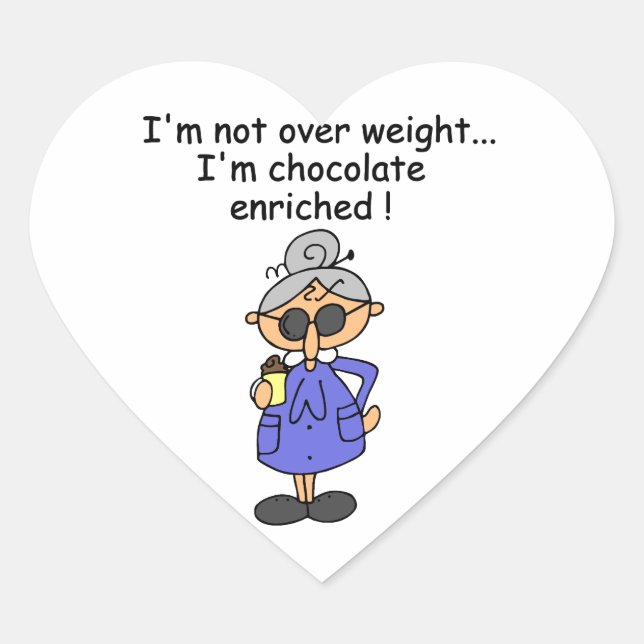 Chocolate Enriched Humour Heart Sticker (Front)