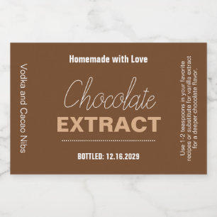 Chocolate Extract Modern Label Sticker