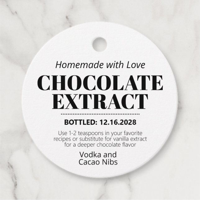 Chocolate Extract Modern Label Sticker ZEX_001g (Front)