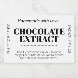 Chocolate Extract Modern Label Sticker ZEX_001g
