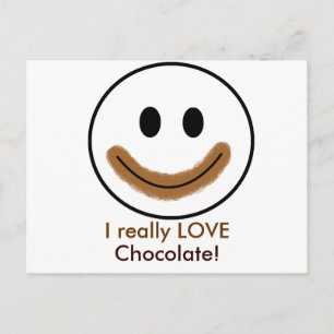 Chocolate Face "I really LOVE Chocolate!" Postcard