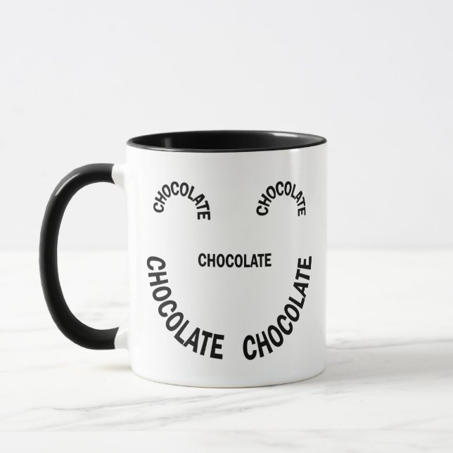 Chocolate Face Text Mug (Left)