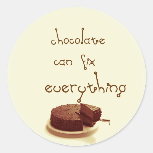 Chocolate fix classic round sticker (Front)