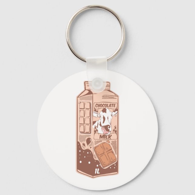 Chocolate flavoured milk carton key ring (Front)