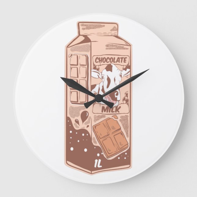 Chocolate flavoured milk carton large clock (Front)