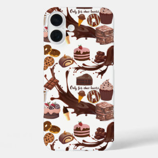 Chocolate Flavoured Sweets Patterned For choc love iPhone 16 Plus Case