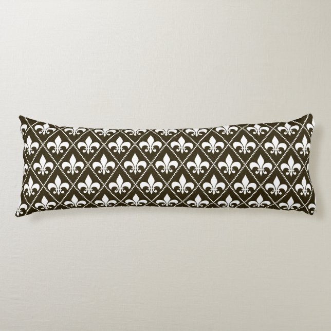 Chocolate Fleur de Lys Body Cushion (Front)