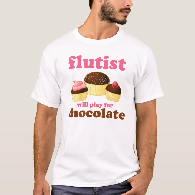 Chocolate Flute Player T-shirt (Front)