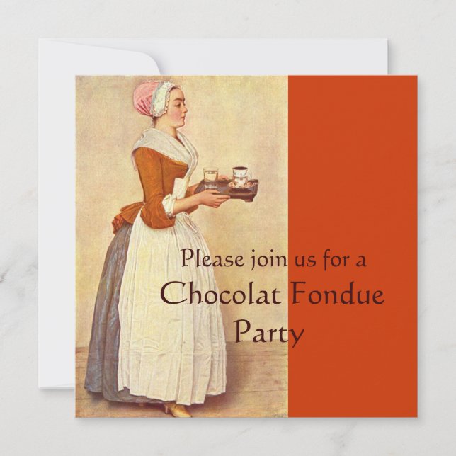 CHOCOLATE FONDUE DINNER PARTY INVITATION (Front)