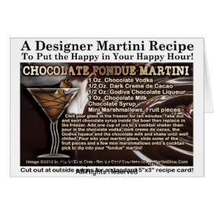 Chocolate Fondue Martini Recipe Greeting Card