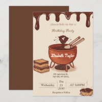 Chocolate Fondue Party Invitation – Sweet & Cozy