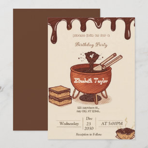 Chocolate Fondue Party Invitation – Sweet & Cozy 