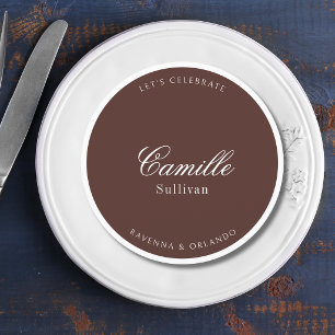 Chocolate Formal Round Wedding Guest Place Programme