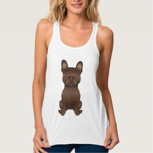 Chocolate French Bulldog / Frenchie Cartoon Dog Singlet