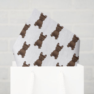 Chocolate French Bulldog / Frenchie Dog Pattern Tissue Paper