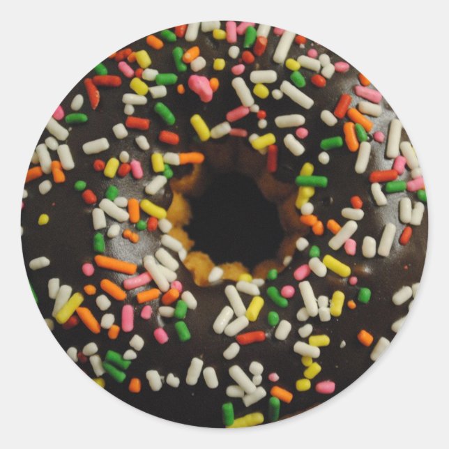 Chocolate Frosted And Sprinkles Doughnut Sticker (Front)
