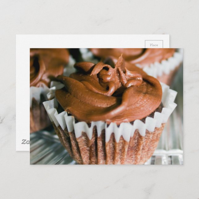 Chocolate Frosted Cupcakes Food Photography Postcard (Front/Back)
