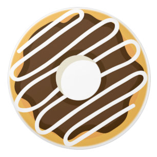 Chocolate Frosted Doughnut Ceramic Knob
