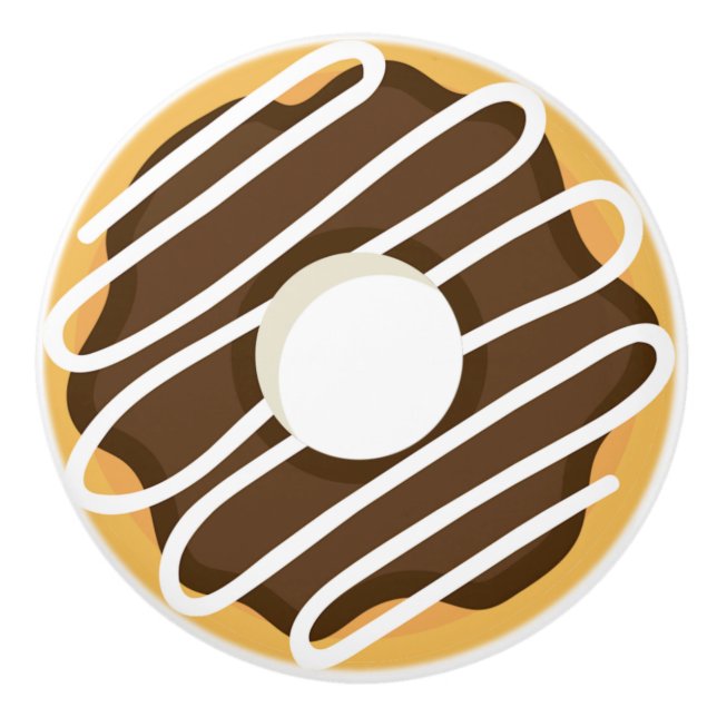 Chocolate Frosted Doughnut Ceramic Knob (Front)