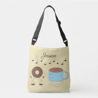 Chocolate Frosted Doughnut & Coffee Mug Dancing: 
