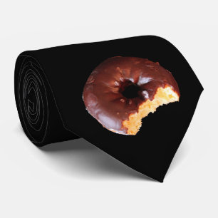 Chocolate Frosted Yellow Cake Doughnut with Bite Tie