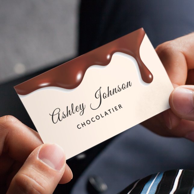 Chocolate Frosting Chocolatier Elegant Dessert Business Card (Creator Uploaded)