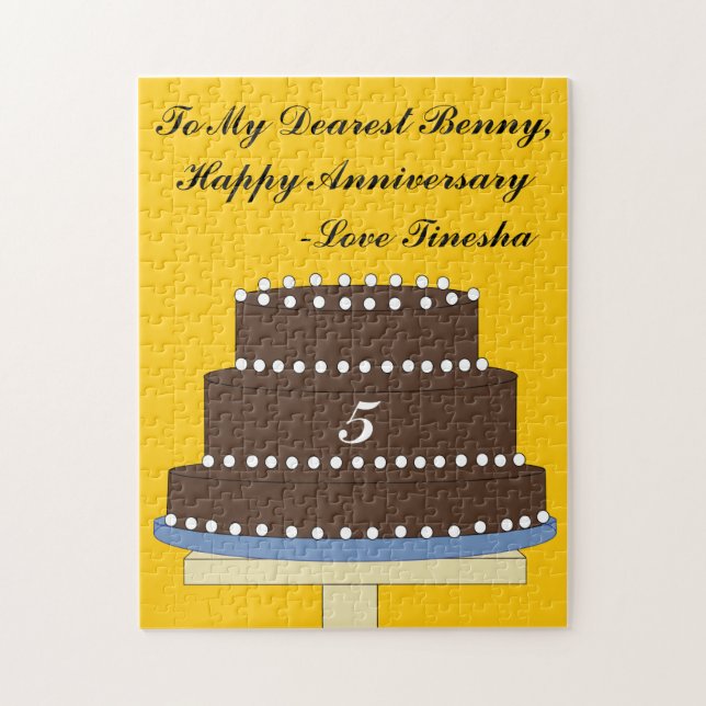 Chocolate Fudge Anniversary Cake II Jigsaw Puzzle (Vertical)