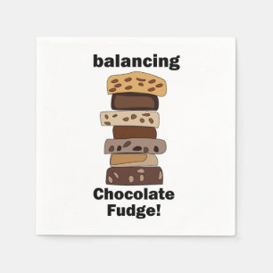 Chocolate Fudge Dessert Balancing Funny Party Napkin