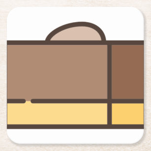 chocolate-fudge square paper coaster