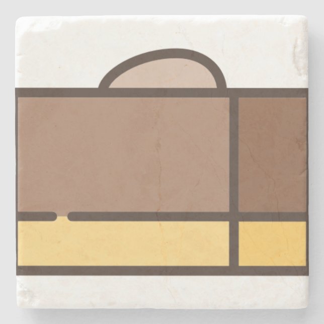 chocolate-fudge stone coaster (Front)