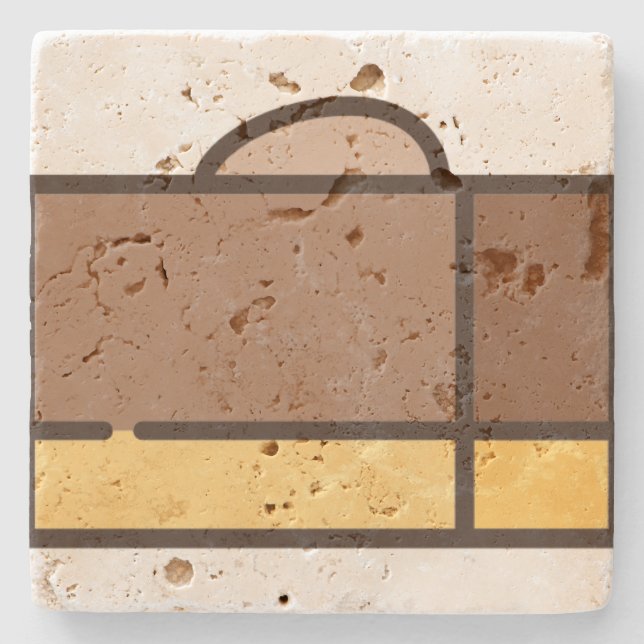 chocolate-fudge stone coaster (Front)