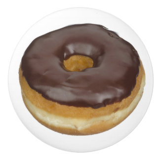 Chocolate Glazed Doughnut Doughnut Photo Ceramic Knob