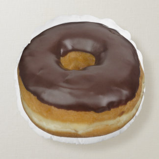 Chocolate Glazed Doughnut Doughnut Round Cushion