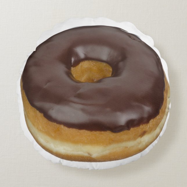 Chocolate Glazed Doughnut Doughnut Round Cushion (Front)